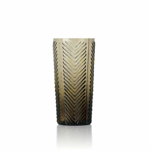 Prüfen Highball-Glas Bazar Bizar Herringbone Smoke 310 ml, rauchfarben