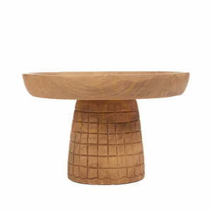 Bazar Bizar Kotak-Kotak Tortenständer aus Teakholz, natur 24 cm small 0