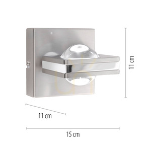 Q-FISHEYE Wandleuchte 9115-55 Silber 2xLED small 7