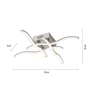 LED-Deckenleuchte WAVE 15131-55 Stahl, 4 Arme, 55 cm, 3000 K small 6