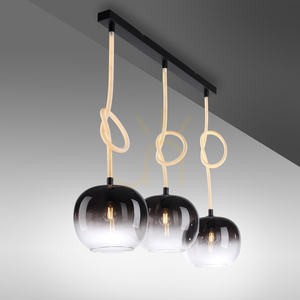 Paul Neuhaus LUMA 2411-18 Pendelleuchte Schwarz-Weiß, 3 × E27 mit leuchtendem Kabel small 10