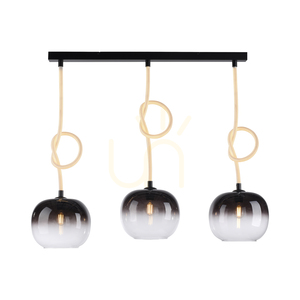 Paul Neuhaus LUMA 2411-18 Pendelleuchte Schwarz-Weiß, 3 × E27 mit leuchtendem Kabel small 17