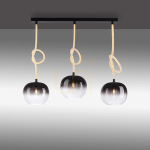 Paul Neuhaus LUMA 2411-18 Pendelleuchte Schwarz-Weiß, 3 × E27 mit leuchtendem Kabel small 5