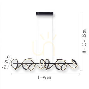 CURLS Pendelleuchte 19033-18 Schwarz 4xLED small 7