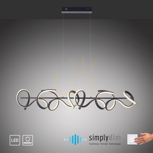 CURLS Pendelleuchte 19033-18 Schwarz 4xLED small 9