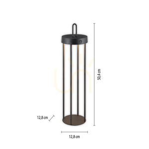 ANSELM Tischlampe 19301-18 Schwarz 1xLED small 7