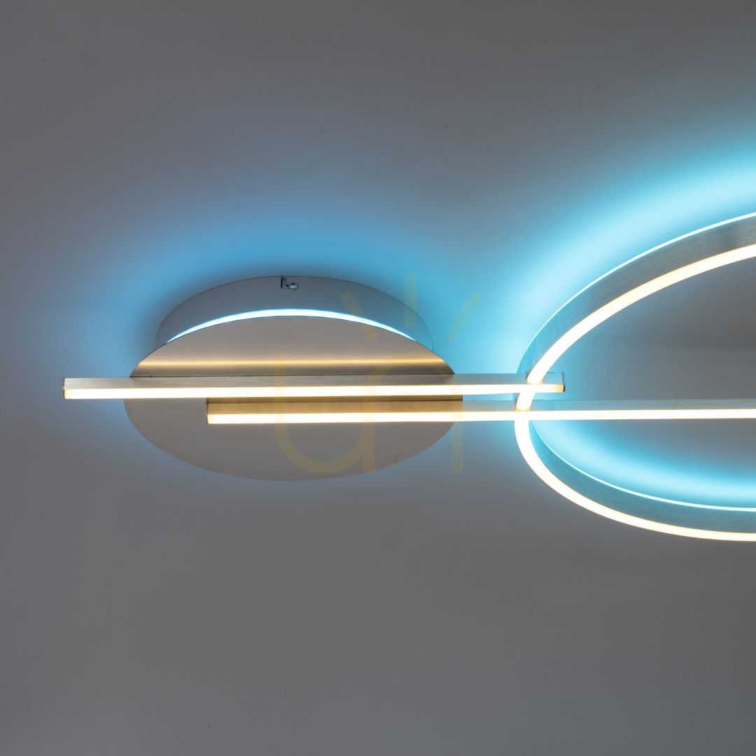 Anzeige Plafond Q-ARKOA 6154-55 Silber 2xLED Plafond Q-ARKOA 6154-55 Silber 2xLED