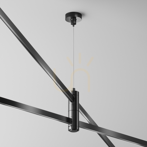 Prüfen Maytoni FLARITY Doppelseilaufhängung schwarz 24V für Magnetschiene TRA157SW-D1-B
