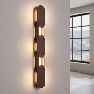 CHAIN 91 braun LED-Wandleuchte 3000K small 2