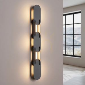 CHAIN 91 schwarz LED-Wandleuchte 3000K small 2