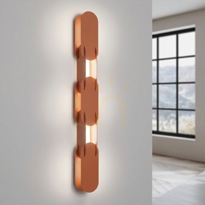 CHAIN 91 ockerrote LED-Wandleuchte 4000K small 2