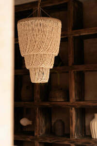 Muschel-Kronleuchter Natur 31x68 cm Handmade small 1