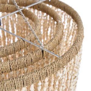 Muschel-Kronleuchter Natur 31x68 cm Handmade small 6