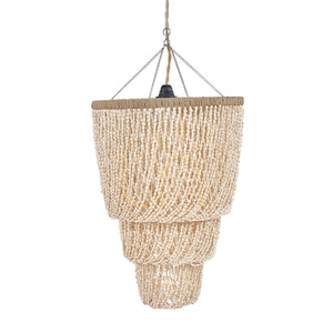 Muschel-Kronleuchter Natur 31x68 cm Handmade small 8