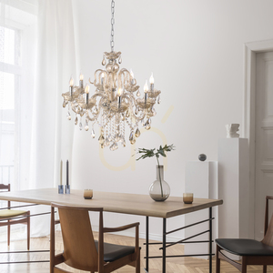 Paul Neuhaus GRACIA 3081-97 Kristall-Kronleuchter, messingfarben, 8×E14 small 2