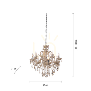 Paul Neuhaus GRACIA 3081-97 Kristall-Kronleuchter, messingfarben, 8×E14 small 7