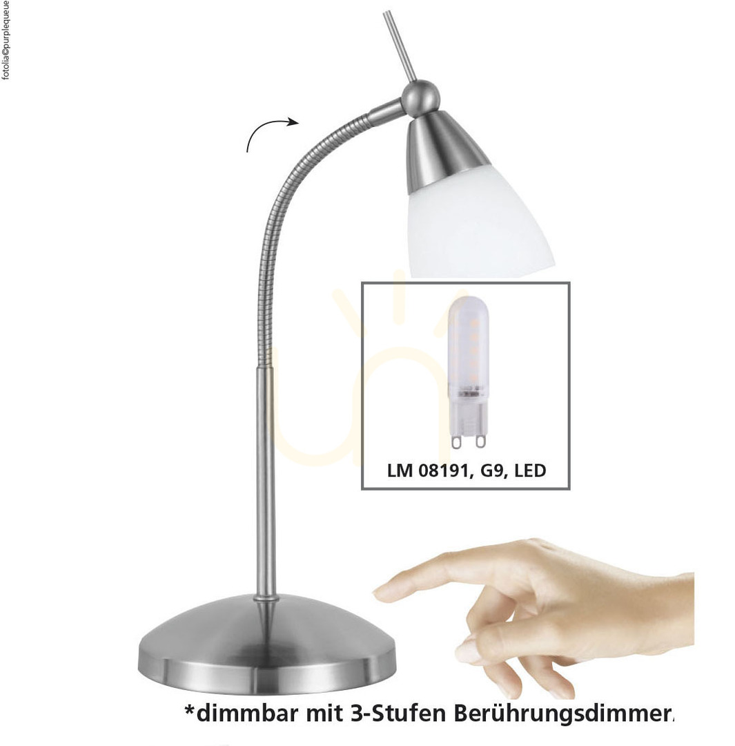 Prüfen PINO Tischleuchte 4001-55 Silber 1xG9 PINO Tischleuchte 4001-55 Silber 1xG9