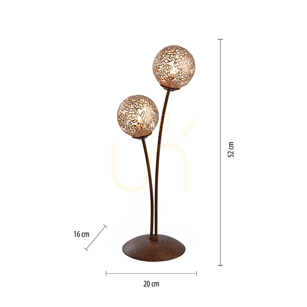 Prüfen GRETA Tischleuchte 4032-48 Rusty 2xG9 GRETA Tischleuchte 4032-48 Rusty 2xG9