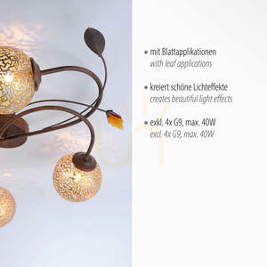 GRETA Plafond 6395-48 Rost 4xG9 small 3