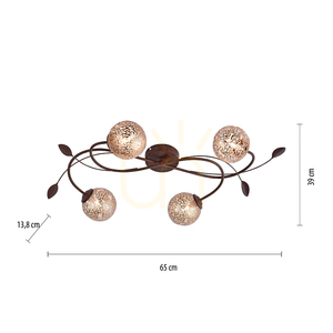 GRETA Plafond 6395-48 Rost 4xG9 small 6