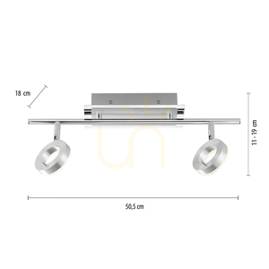 SILEDA plafond 6781-96 Silber 2xLED small 6