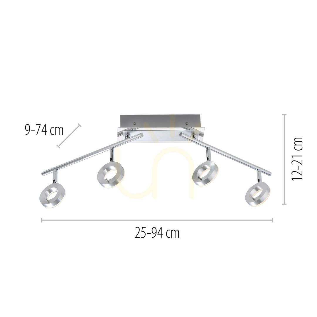 Vorschau SILEDA plafond 6786-96 Silber 4xLED SILEDA plafond 6786-96 Silber 4xLED