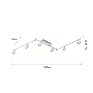 SILEDA Plafond 6787-96 Silber 6xLED small 6