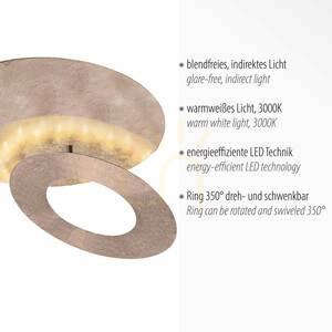 Plafond NEVIS 9011-12 Gold 1xLED small 3