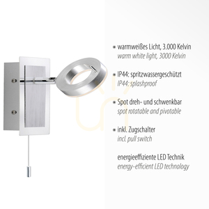 SILEDA Wandleuchte 9785-96 Silber 1xLED small 3