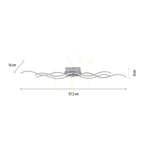 WAVE 15166-55 LED-Deckenleuchte, Stahl, 3-flammig, 97,5 cm small 8