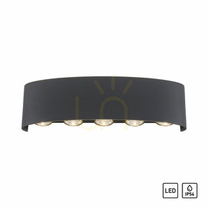Paul Neuhaus CARLO 9489-13 LED-Wandleuchte, anthrazit, 27 cm, IP54 small 1