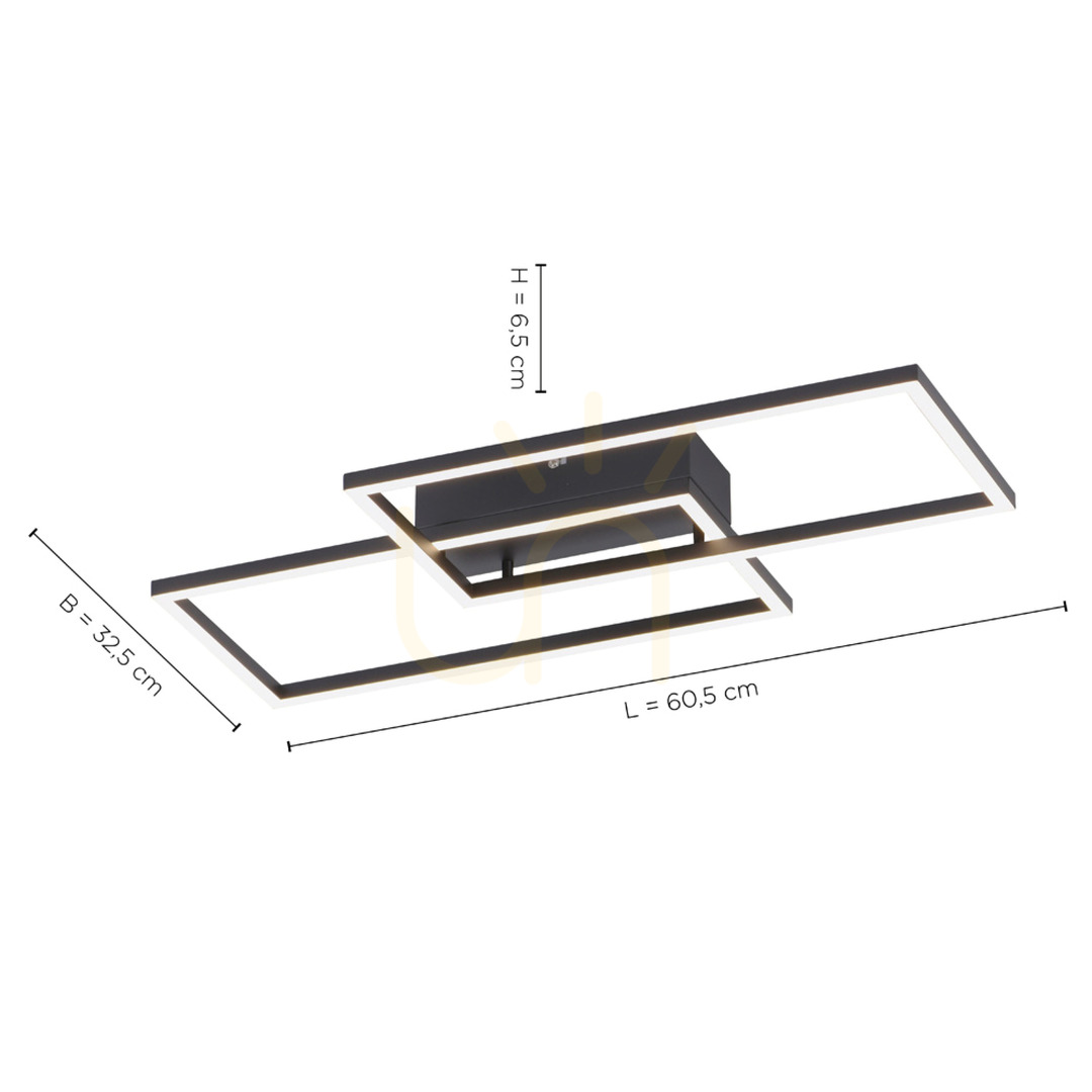 Vorschau Plafond IVEN 14140-18 Schwarz 2xLED Plafond IVEN 14140-18 Schwarz 2xLED