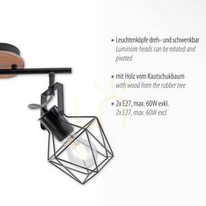 Plafond JARO 15672-78 Schwarz 2xE27 small 3