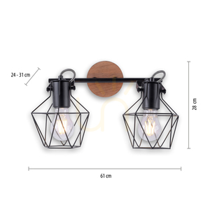 Plafond JARO 15672-78 Schwarz 2xE27 small 6