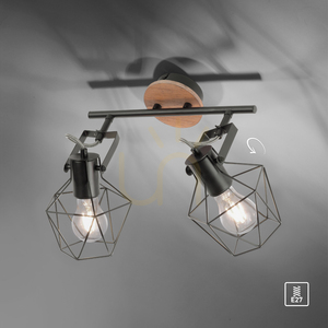 Plafond JARO 15672-78 Schwarz 2xE27 small 7