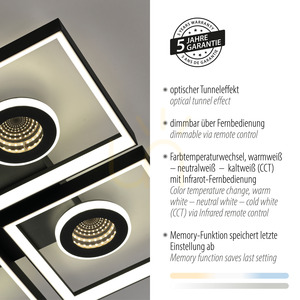 TRAFORO 6855-18 Plafond Schwarz 1xLED small 9