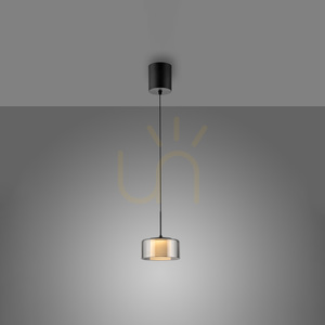 Paul Neuhaus RIKA 2112-18 LED-Pendelleuchte, schwarz mit rauchfarbenem Schirm, 15 cm small 5