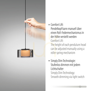 RIKA Pendelleuchte 2113-18 Schwarz 3xLED 3 RIKA Pendelleuchte 2113-18 Schwarz 3xLED small 3