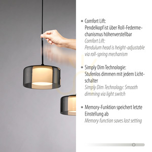 RIKA Pendelleuchte 2115-18 Schwarz 7xLED small 3