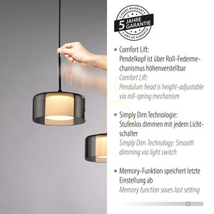 RIKA Pendelleuchte 2115-18 Schwarz 7xLED small 4