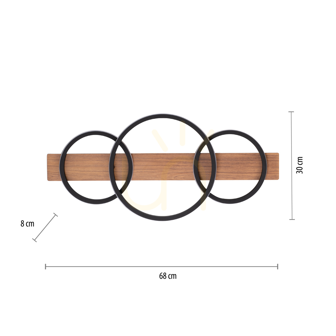 Vorschau TROOPER Plafond 15616-78 Holz 1xLED TROOPER Plafond 15616-78 Holz 1xLED