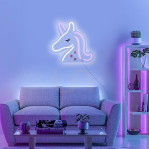 LED-Wandleuchte Paul Neuhaus NEON-UNICORN 85025-70 – Einhorn, rosa-weiß, 33 cm small 2