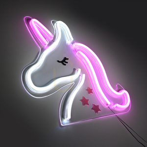 LED-Wandleuchte Paul Neuhaus NEON-UNICORN 85025-70 – Einhorn, rosa-weiß, 33 cm small 4
