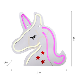 LED-Wandleuchte Paul Neuhaus NEON-UNICORN 85025-70 – Einhorn, rosa-weiß, 33 cm small 7