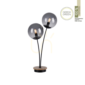 GREEN WIDOW Tischlampe 11390-79 Schwarz 2xE14. small 1