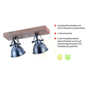 Plafond SAMIA 11982-77 Silber 2xE14 small 3