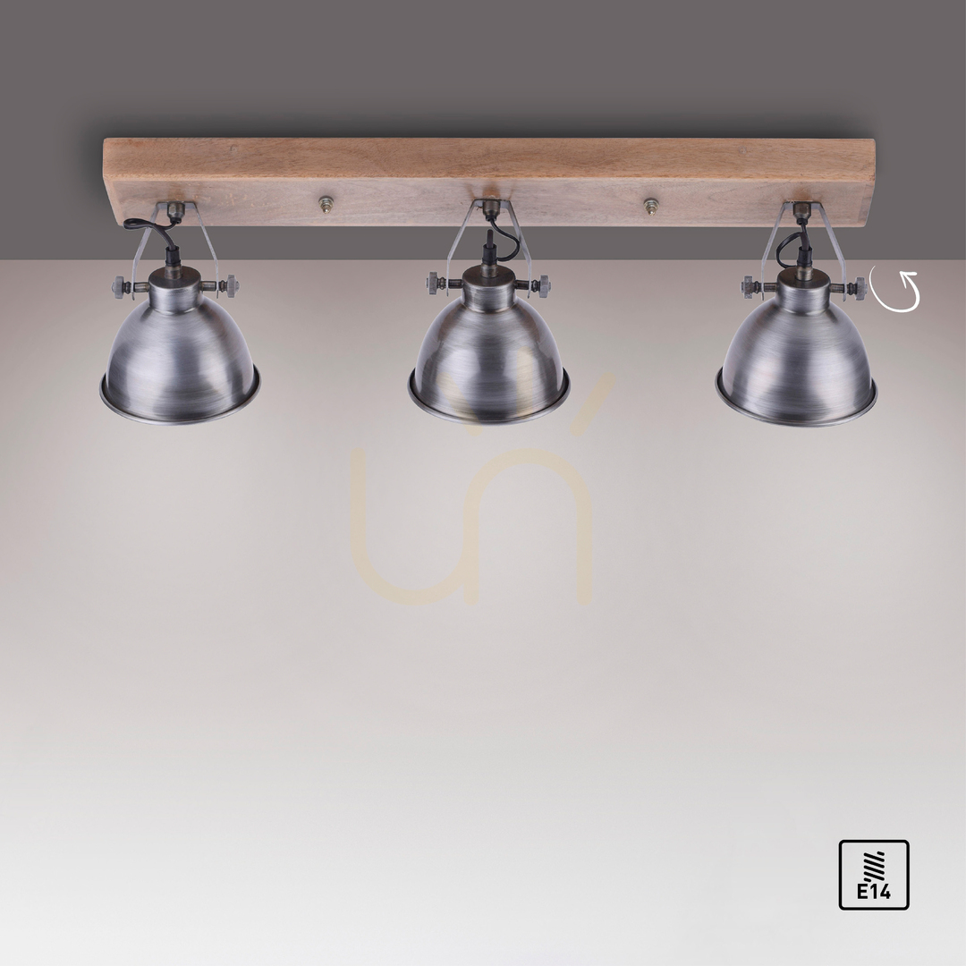 Prüfen Plafond SAMIA 11983-77 Silber 3xE14 Plafond SAMIA 11983-77 Silber 3xE14