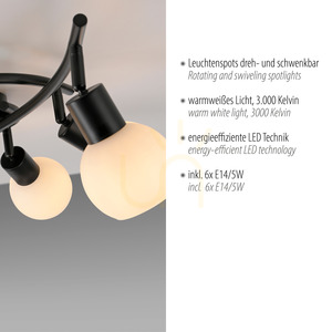 Plafond LOKI 12155-18 Schwarz 6xE14 small 3