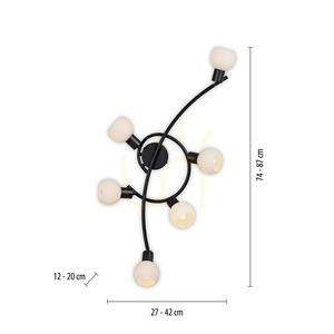 Plafond LOKI 12155-18 Schwarz 6xE14 small 8