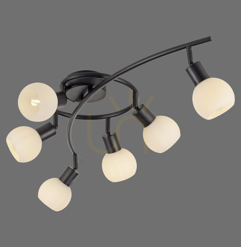 Prüfen Plafond LOKI 12155-18 Schwarz 6xE14